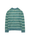 Striped Button Up Wool Cardigan Green - MARNI - BALAAN 3