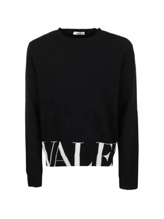 VLTN Logo Cashmere Knit Top Black - VALENTINO - BALAAN 2