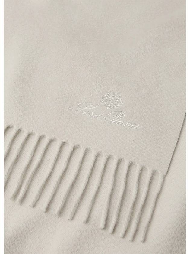 Grande Unita Logo Fringe Muffler Grey - LORO PIANA - BALAAN 3