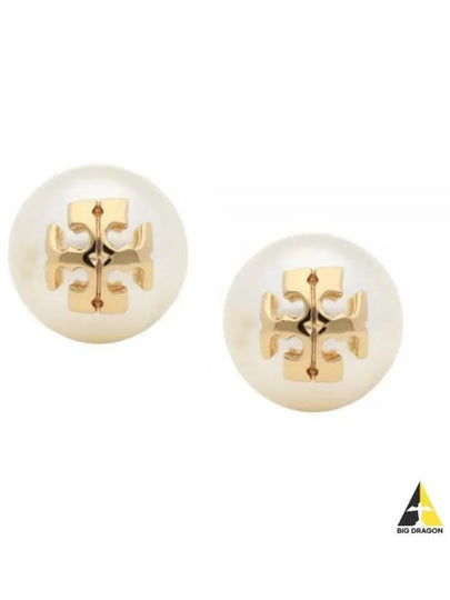 Crystal Pearl Stud Earrings Gold - TORY BURCH - BALAAN 2