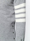 cashmere diagonal short V-neck cardigan medium gray - THOM BROWNE - BALAAN 3