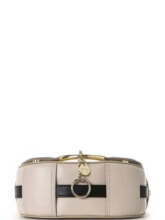 Two-Tone Smooth Leather Oversized Ring Mara Shoulder Bag Beige Ivory - CHLOE - BALAAN 5