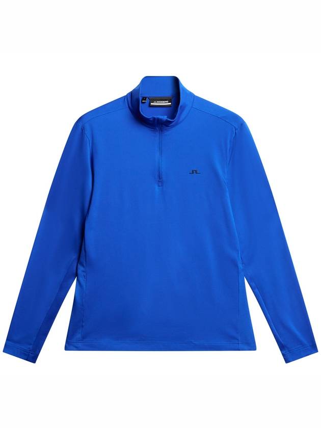 Men's Luke Quarter Zip Mid Layer Long Sleeve T-Shirt Club Blue - J.LINDEBERG - BALAAN 2