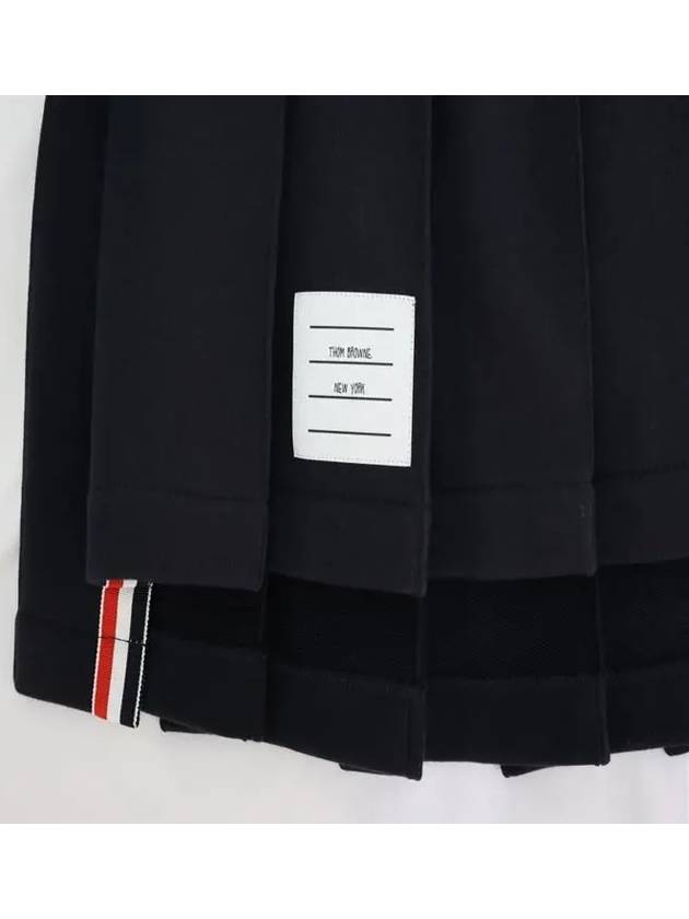 Cotton Loopback Mini A-Line Skirt Navy - THOM BROWNE - BALAAN.