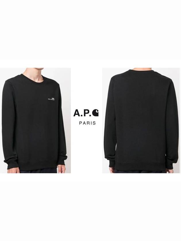 Item Logo Cotton Sweatshirt Black - A.P.C. - BALAAN 5