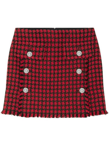 Versace Tweed Check Pattern Miniskirt - VERSACE - BALAAN 1