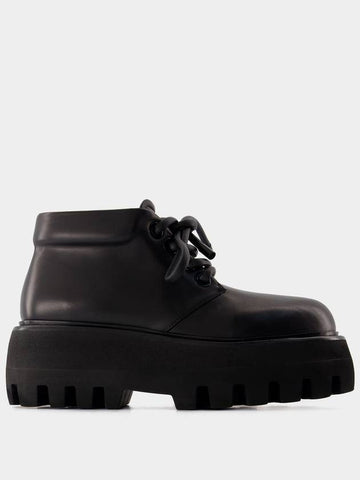 Rubber Scarf Ankle Boots - Alexander McQueen - Synthetic - Black - ALEXANDER MCQUEEN - BALAAN 1