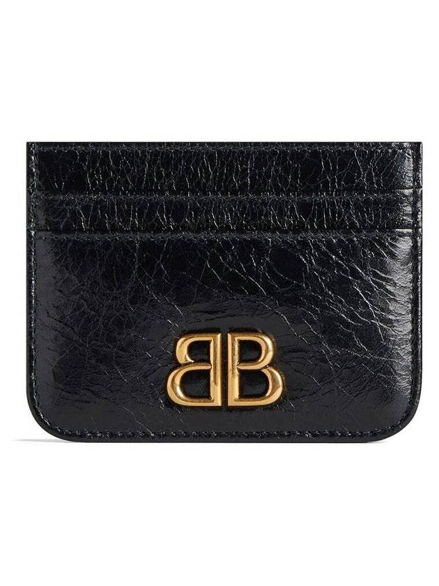 Embellished Logo Leather Card Wallet Black - BALENCIAGA - BALAAN 2