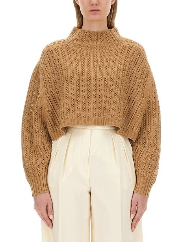 Hodeida wool knit top beige - MAX MARA - BALAAN 2