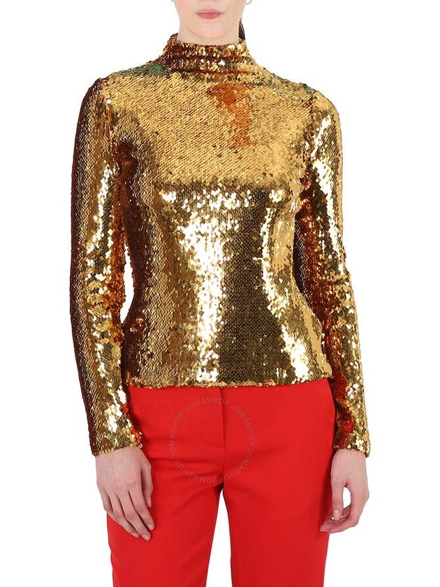 Women's Sequin Turtleneck Gold - BURBERRY - BALAAN 3