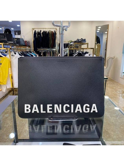 Logo Strap Clutch Bag Black - BALENCIAGA - BALAAN 2