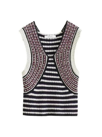 Striped Braids Knitted Sleeveless Black - LEMAIRE - BALAAN 1