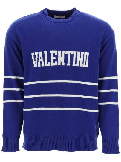 FW23 Logo Sweater Blue 2V3KC23N94V UZQ - VALENTINO - BALAAN 2