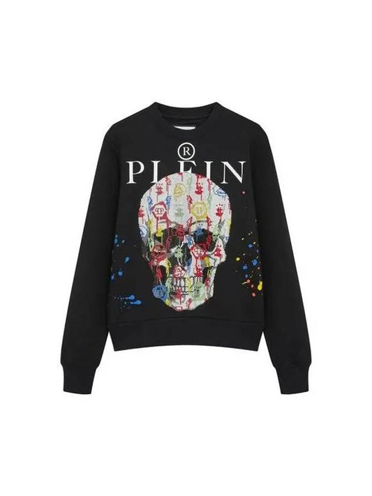 Women's Monogram Skull Hot Piece Sweatshirt Black - PHILIPP PLEIN - BALAAN 1