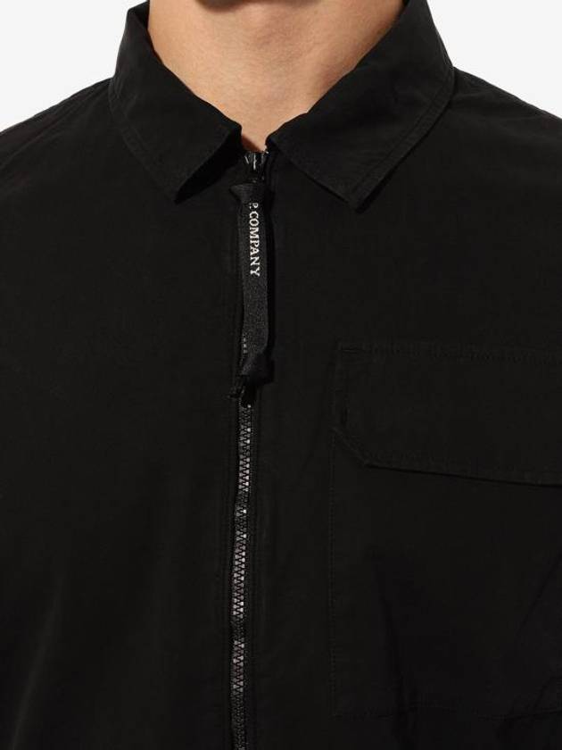 Gabardine Zipped Long Sleeve Shirt Black - CP COMPANY - BALAAN 6