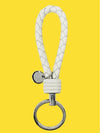 Intrecciato Leather Key Holder White - BOTTEGA VENETA - BALAAN 9