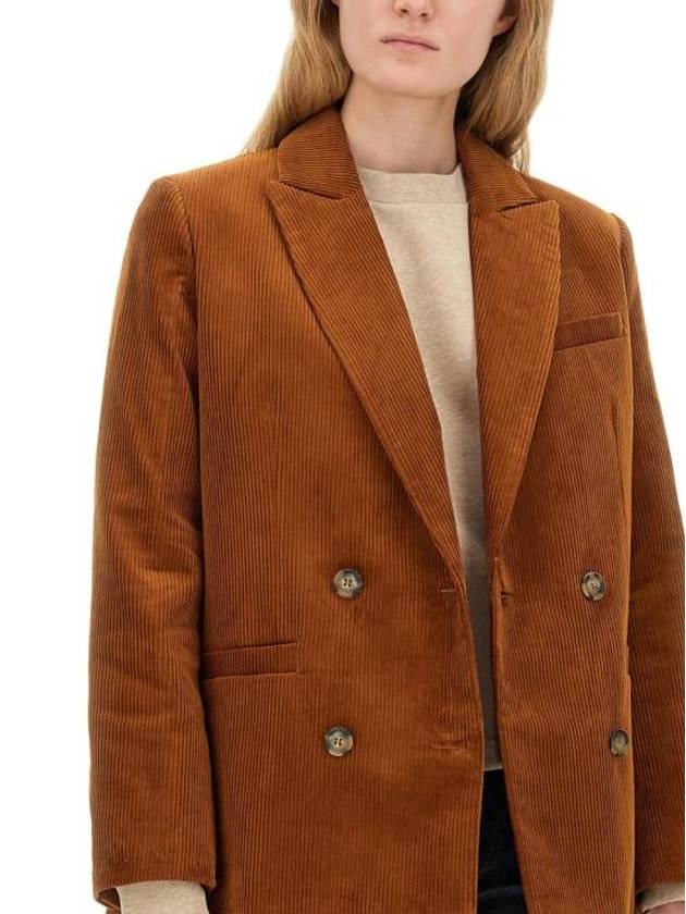 Lucy Double-Breasted Corduroy Blazer Jacket Camel - A.P.C. - BALAAN 5