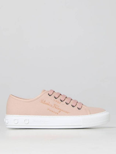 Embossed Logo Low Top Sneakers Pink - SALVATORE FERRAGAMO - BALAAN 2