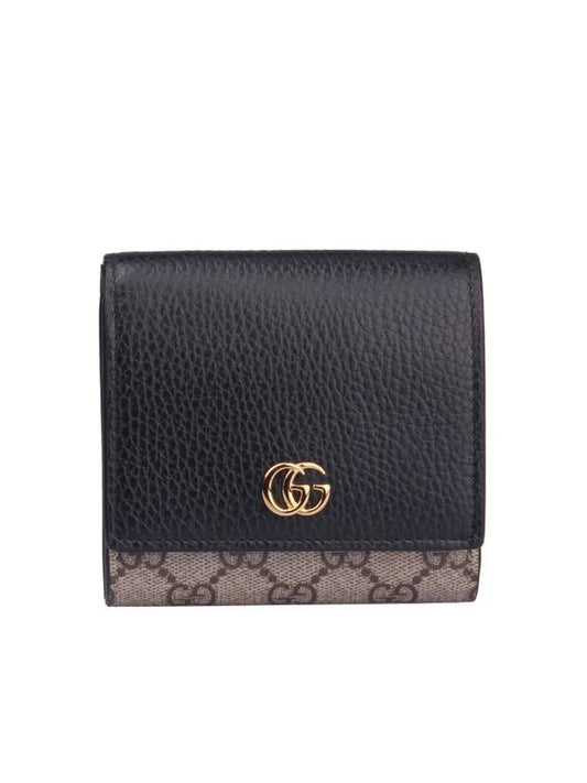 GG Marmont Medium Leather Card Wallet Black - GUCCI - BALAAN 1