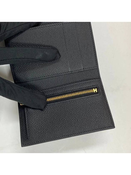 Vean Calfskin Folding Black Wallet Long H082875CD89 - HERMES - BALAAN 2