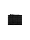 Cassette Small Flat Clutch Bag Black - BOTTEGA VENETA - BALAAN 2