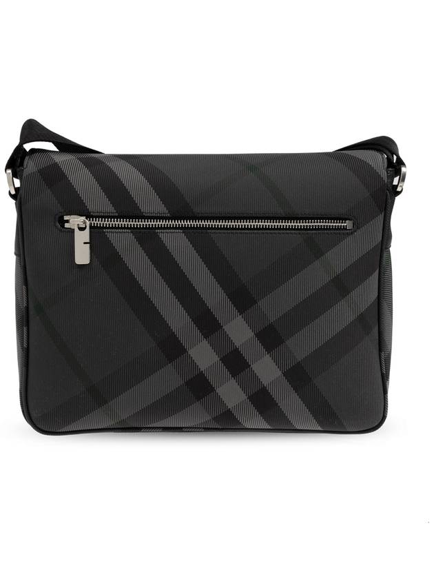 Grid Check Messenger Bag Charcoal - BURBERRY - BALAAN 4