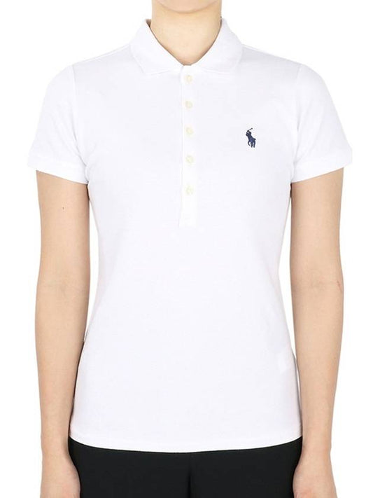 Polo Women s Slim Fit Cotton PK Short Sleeve White 211870245 001 - RALPH LAUREN - BALAAN 2