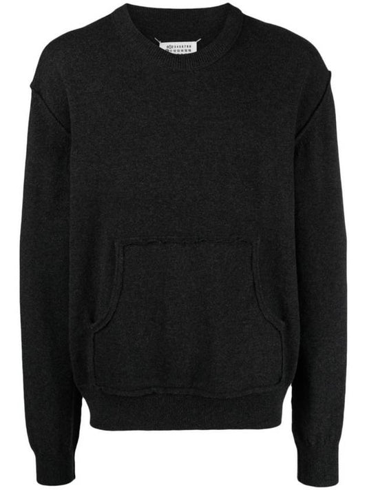 Crew Neck Wool Blend Knit Top Black - MAISON MARGIELA - BALAAN 1