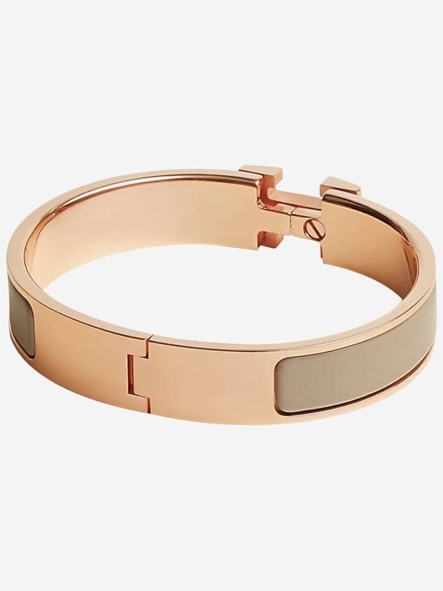 Clic H Bracelet Rose Gold & Marron Glace - HERMES - BALAAN 3