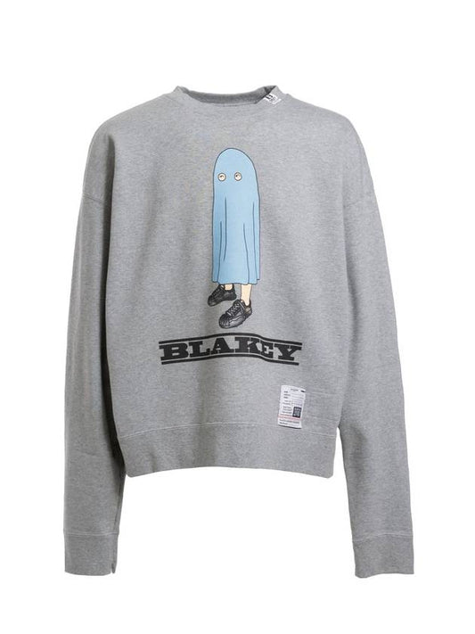 Maison Blakey Print Sweatshirt Gray - MAISON MIHARA YASUHIRO - BALAAN.