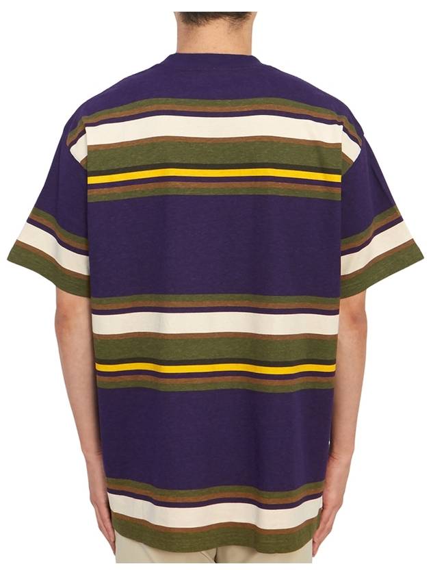 Morcom Striped Short Sleeve T-Shirt Purple - CARHARTT WIP - BALAAN 4