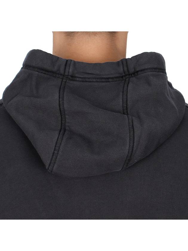 Logo Patch Drawstring Hoodie Charcoal - STONE ISLAND - BALAAN 9