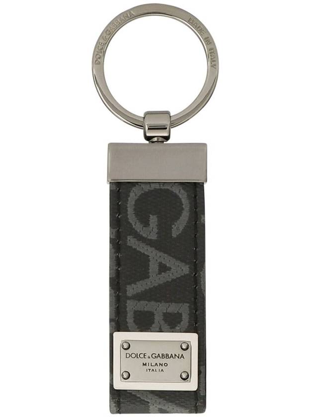 Jacquard Logo Patch Key Holder Black - DOLCE&GABBANA - BALAAN 2