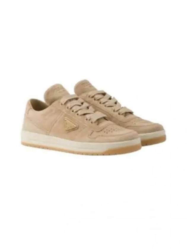 Downtown Suede Low Top Sneakers Ecru - PRADA - BALAAN 2