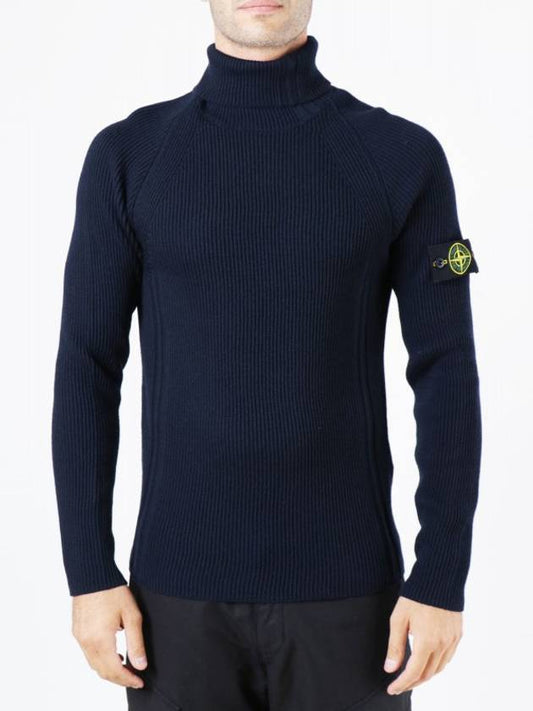 Men's Wappen Turtleneck Dark Blue - STONE ISLAND - BALAAN 2