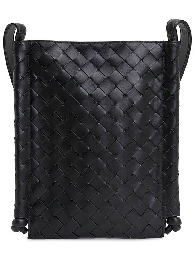 Intrecciato Flat Loop Small Cross Bag Black - BOTTEGA VENETA - BALAAN 4