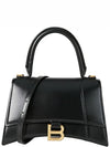 Hourglass Small Tote Bag in Shiny Box Calfskin Black - BALENCIAGA - BALAAN 6