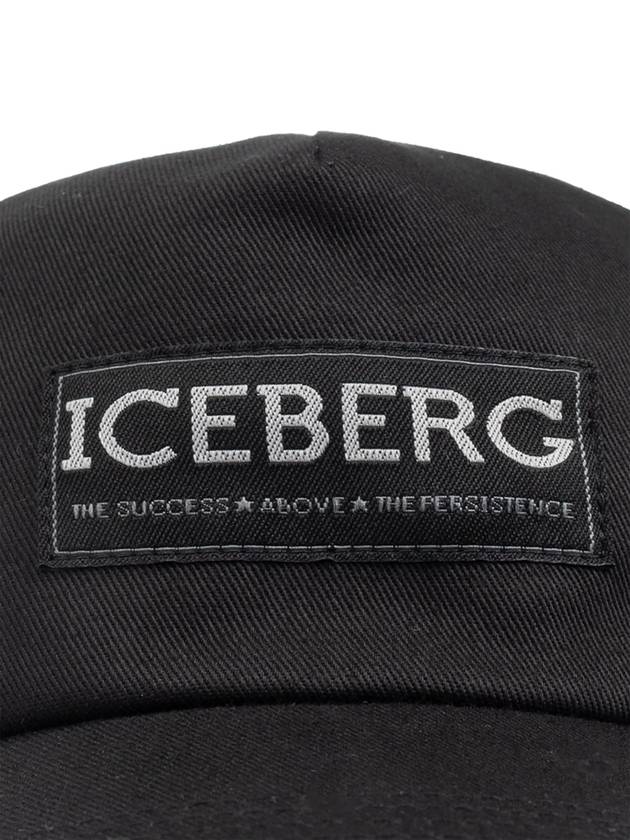 Iceberg Cap With Logo, Men's, Black - ICEBERG - BALAAN 4