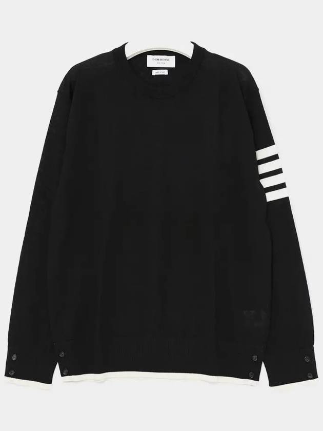 4-Bar Knit Top Black - THOM BROWNE - BALAAN 3