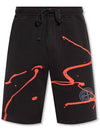 Ink Three Print Cotton Shorts Black - STONE ISLAND - BALAAN 1