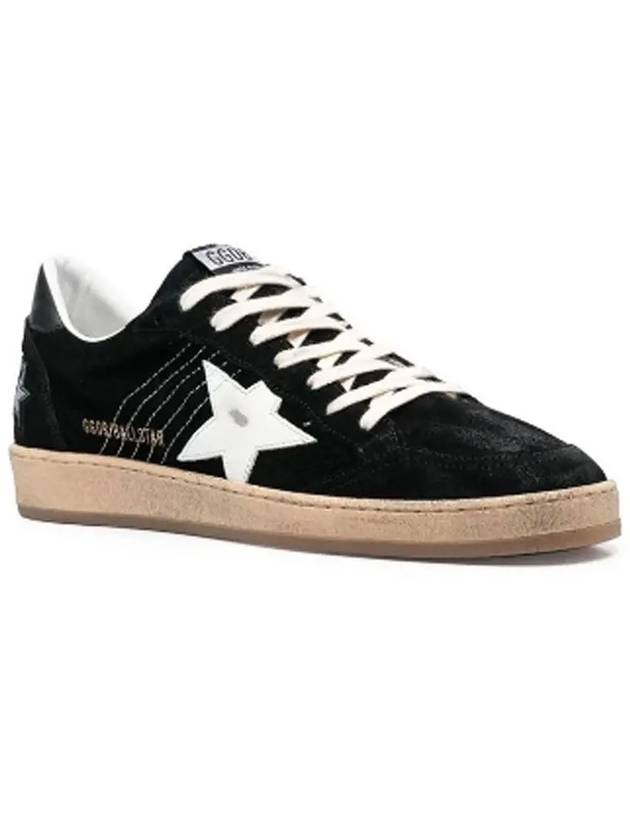 Men's Ballstar Suede Low Top Sneakers Black - GOLDEN GOOSE - BALAAN 3