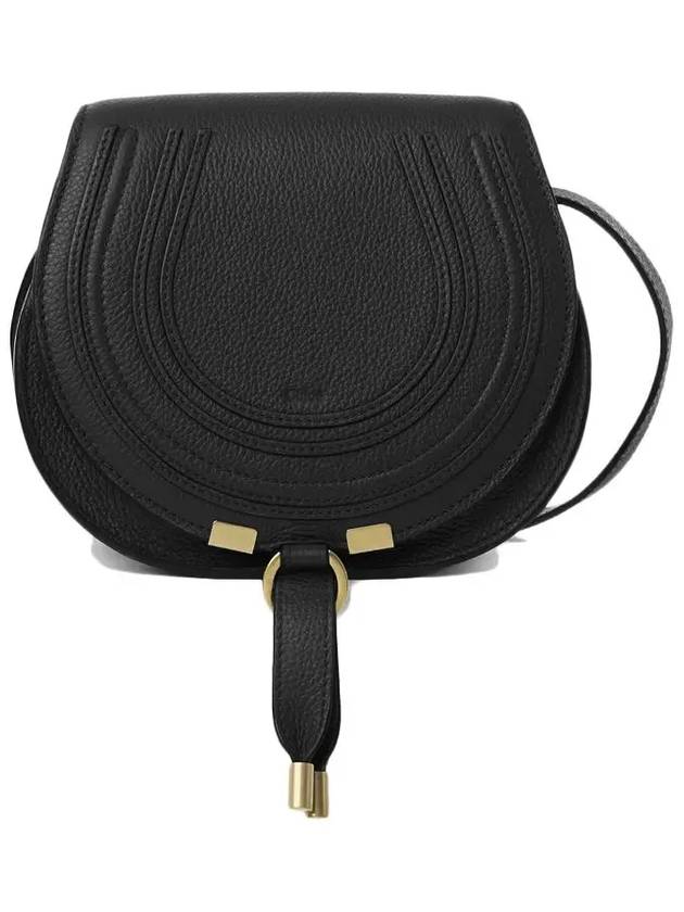 Marcie Saddle Small Grained Leather Cross Bag Black - CHLOE - BALAAN 2