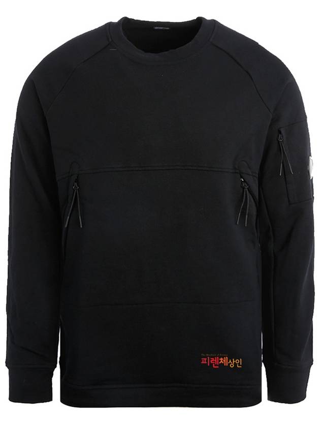 Lens Wappen Crew Neck Sweatshirt Black - CP COMPANY - BALAAN 3