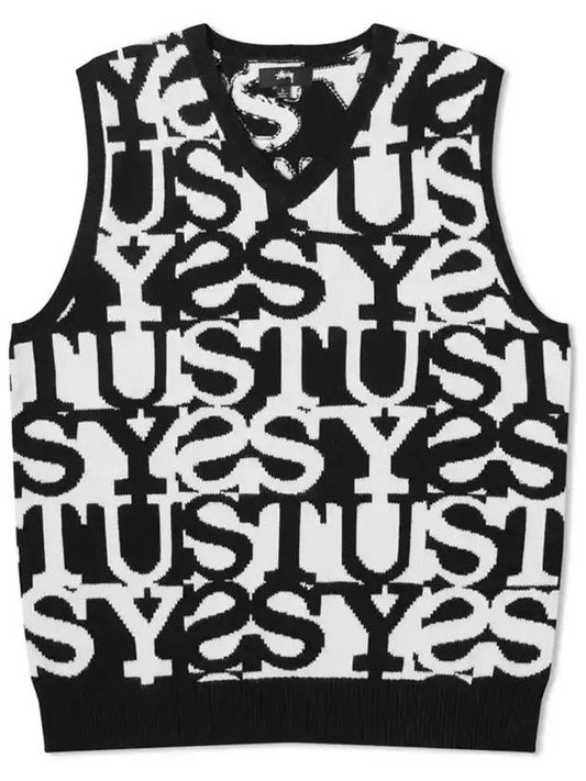 Women's Logo Pattern Knit Vest Ivory 117192 IVORY - STUSSY - BALAAN 2