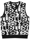 logo pattern knit vest ivory 117192 IVORY - STUSSY - BALAAN 2