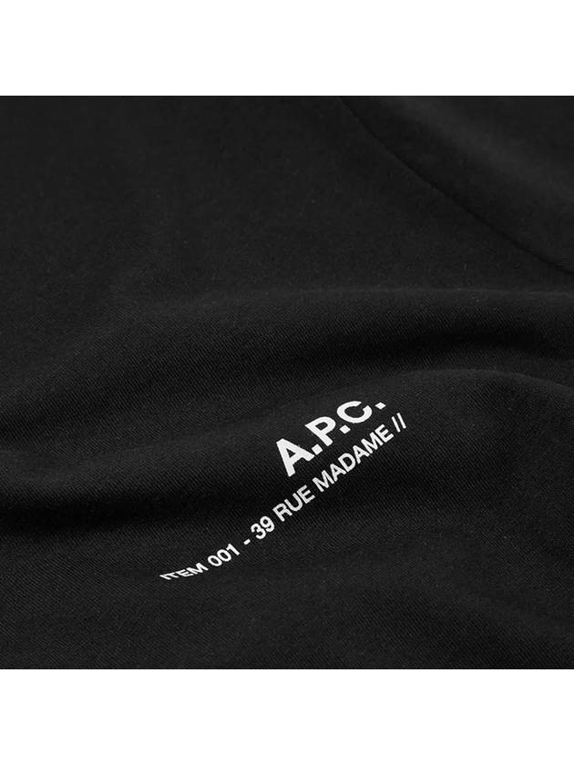 Men's Item Logo Cotton Short Sleeve T-Shirt Black - A.P.C. - BALAAN 5