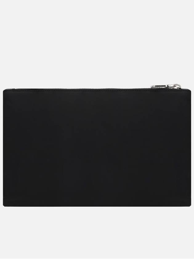 Re-Nylon and Saffiano Leather Clutch Bag Black - PRADA - BALAAN 4