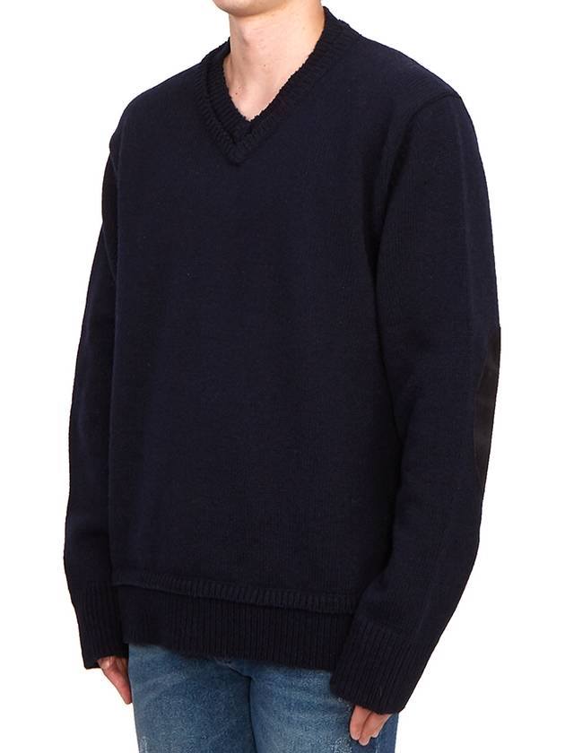 Men's 4 Stitch Elbow Patch Knit Top Navy - MAISON MARGIELA - BALAAN 5