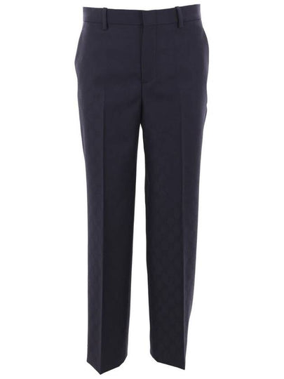 GG Wool Straight Pants Dark Blue - GUCCI - BALAAN 2