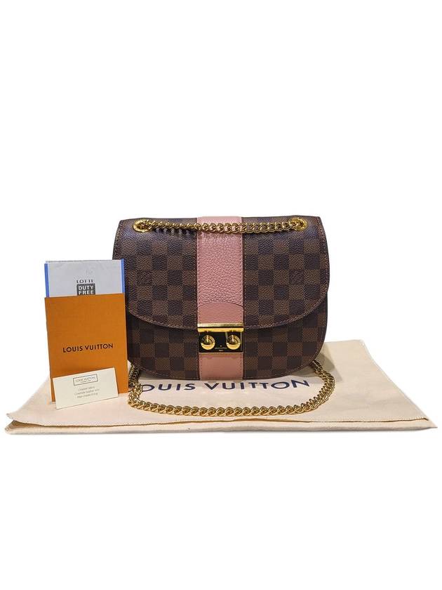 Women s N64418 Damier Eben White Pink Gold Chain Shoulder Bag Cross - LOUIS VUITTON - BALAAN 14